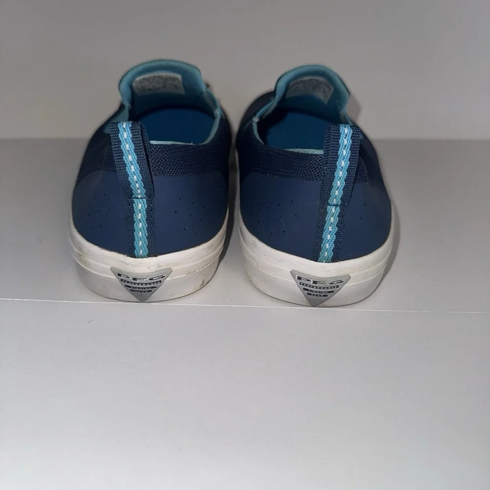Men's Size 12 Columbia PFG Performance Fishing‎ Gear Slide-On Shoes Blue Sneaker